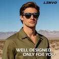 thumbnail image 3 of LINVO Men's Retro Polarized Sunglasses for Men  UV400 with Rivets for Fishing Hiking Driving-2 Pairs, 3 of 10