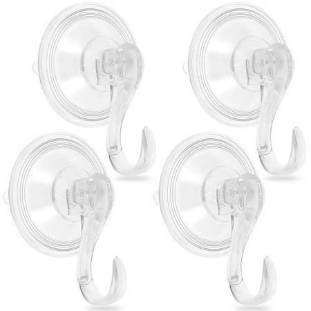 

4Pcs Wreath Hanger Suction Cup Hooks Reusable Heavy Duty Shower Suction Cup Hook Wall Window Bathroom Plastic Vacuum Hooks Wreath Holder for Front Doors Kitchen Shower Room Holds up to 22 Lbs
