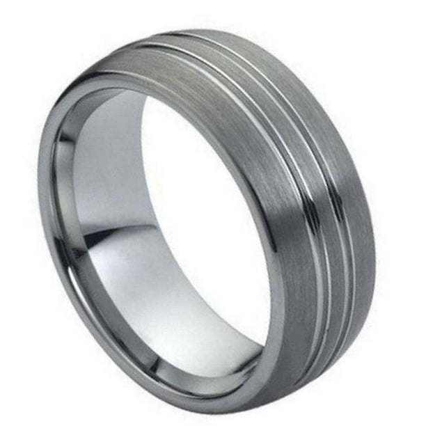 TK Rings 032TR-8mmx12.0 8 mm Haute Conception Double Rainure de Tungstène - Taille 12