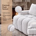 thumbnail image 6 of LUCKHAO 100" Extra Large Curved Front Compressed Sectional Sofa, 3-Seat Boucle Couch, No Assembly Sofa-in-a-Box, White, 6 of 7