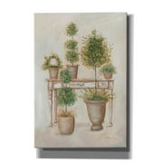 Epic Graffiti 'Potting Bench & Topiaries II' by Pam Britton, Canvas Wall Art, 18"x26"