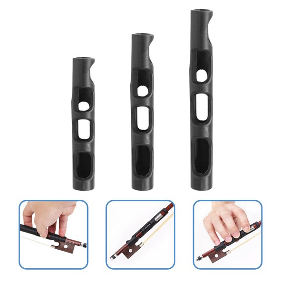 HAKIDZEL 3Pcs Violin Bow Hold Aid Black Rubber For Posture Correction And Bow Holding Training Suitable For All Ages