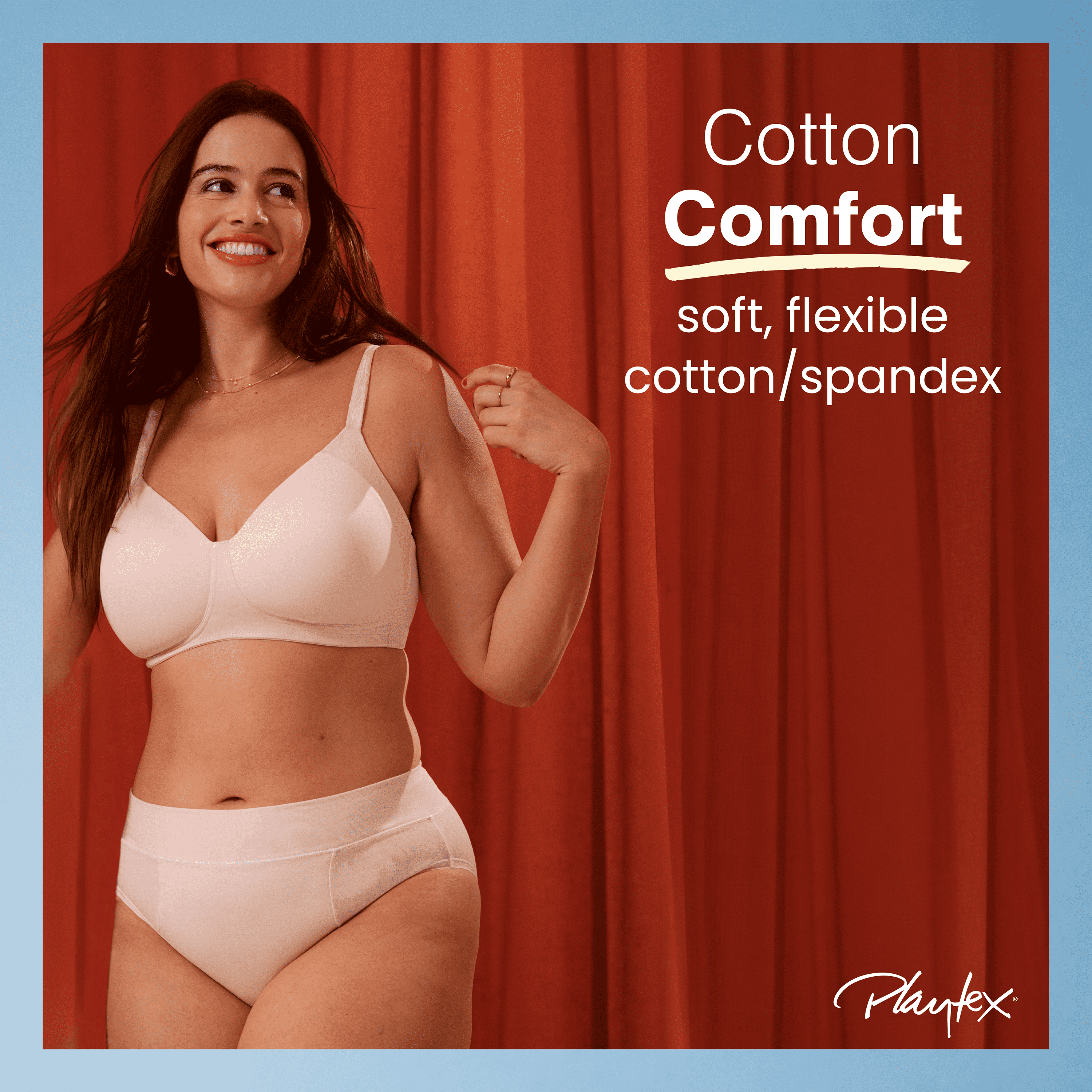 Playtex Women's Cotton Stretch Light Smoothing Underwear High-Leg Brief, 3-Pack