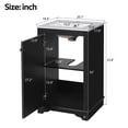 thumbnail image 6 of GZXS 20" Bathroom Vanity with Ceramic Sink Combo, Wood Storage Cabinet with Soft Close Door and Adjustable Shelf, Black, 6 of 10