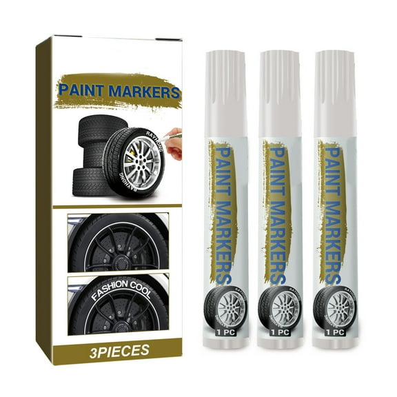 HEMLBOYW 3Pieces Paint Pen For Car Tires, Paint Pens Waterproof Tire Marker Lettering Paint Pen Plastic