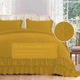 thumbnail image 3 of 5 Piece Luxury 5 Inch Two Layer Ruffle Comforter 550 GSM All Season (King/Cal King Size) Premium Super Soft - 800 TC, 100% Egyptian Cotton- Solid Gold Colour, 3 of 7