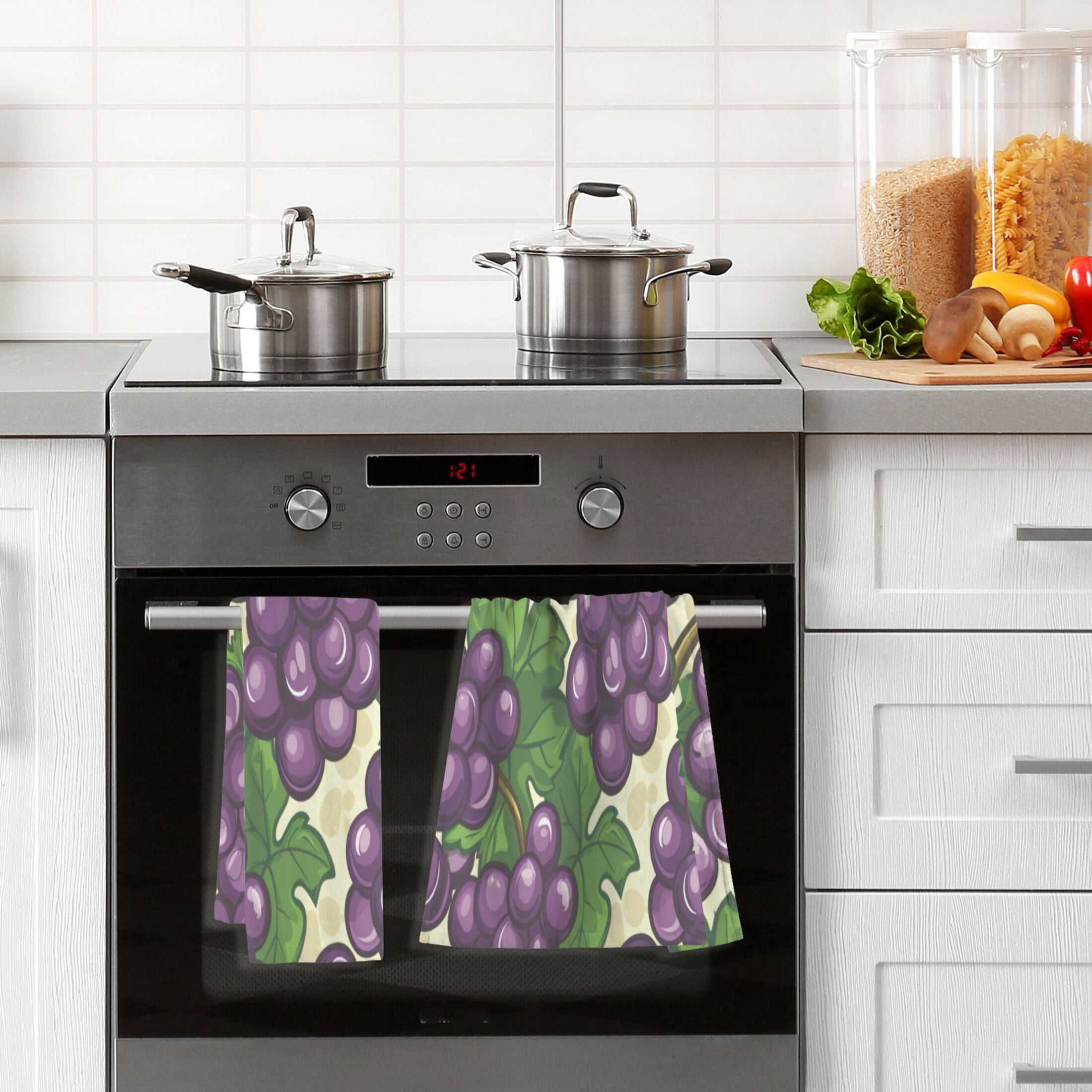 Cotton Towel Two-Piece 16x28 Inch One Sizex2 Face Towel Set Towel Set Cotton Hand Bath Towel Bathroom Beach Dark Purple Grape