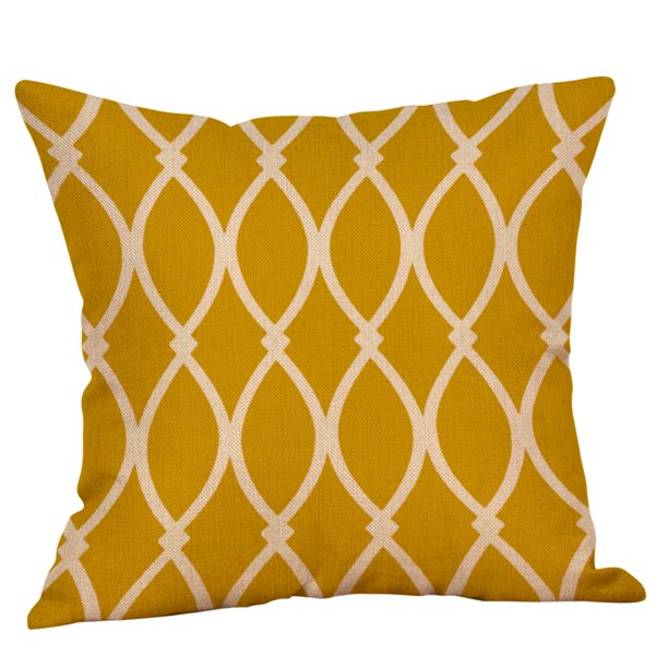 Mustard Pillow Case Yellow Geometric Fall Autumn Cushion Cover