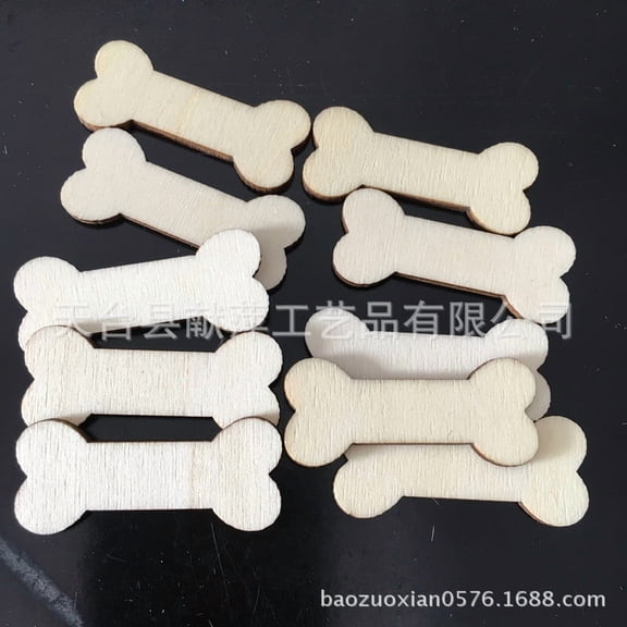 MRLESS 100pcs Unfinished Wood Dog Bone Ornaments for Crafts DIY Home Decor and Projects Bone Shaped Wooden Cutouts Unique Decorations