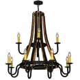 thumbnail image 2 of Meyda Tiffany 136568 Barrel Stave Madera 12 Light 44" Wide Wrought Iron Candle Style, 2 of 5