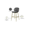 thumbnail image 4 of Island Oasis Modern, Contemporary Velvet Upholstered Counter Height Stool with Durable Metal Frame, Set of 2, Round Back, 21" W x 18" D x 38" H, 4 of 5