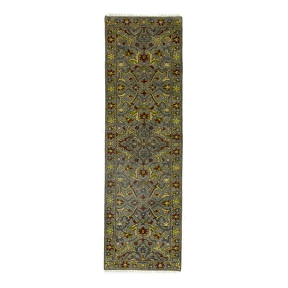 Gray Floral 3X8 Chobi Serapi Oriental Rug