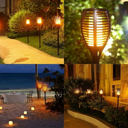 Flickering Flames Torch Lights Solar Light Dancing Flame Lighting 96 Flickering Flames Torch Lights Solar Light Dancing Flame Lighting 96 Led Dusk To Dawn Tiki Torches Outdoor Waterproof Garden 4pack