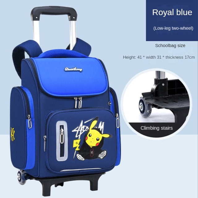 Mochila Pokemon Pikachu, mochila escolar con ruedas para estudiantes de Anime, bonita bolsa de viaje elemental, regalo de almacenamiento impermeable reflectante hola suerte unisex