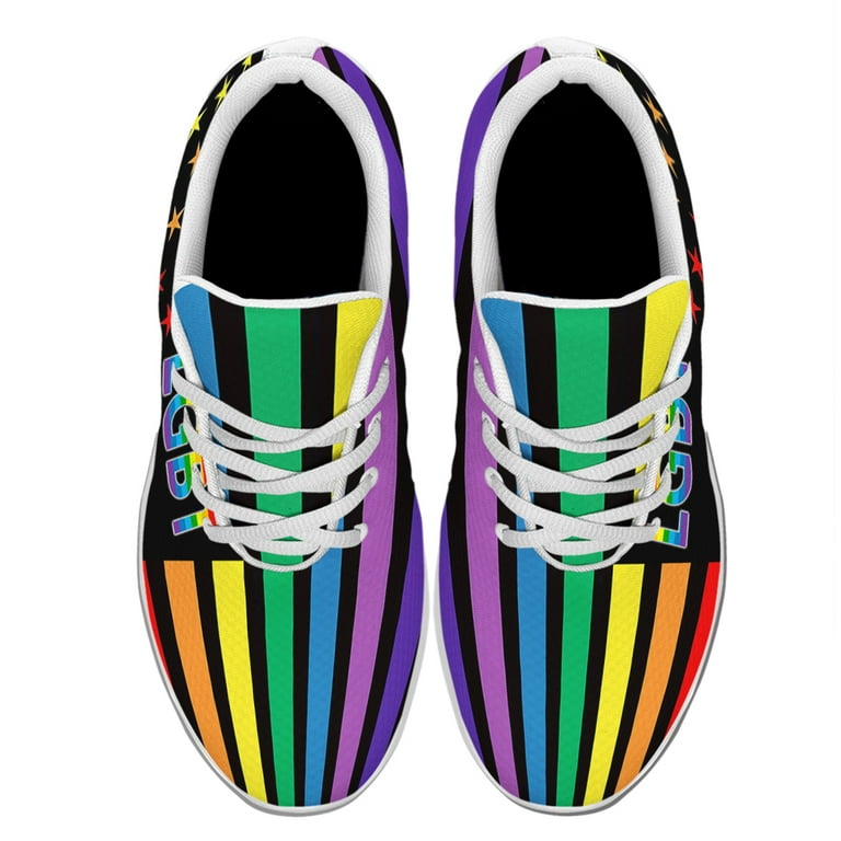 Unisex Rainbow Sneakers, LGBT Shoes for Men Women Lightweight