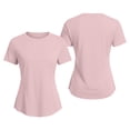 thumbnail image 2 of Uootdi T Shirts for Women Short Sleeve Solid Running Tops Daily Active Style Quick Dry Breathable Fitted Shirts Gift, 2 of 7