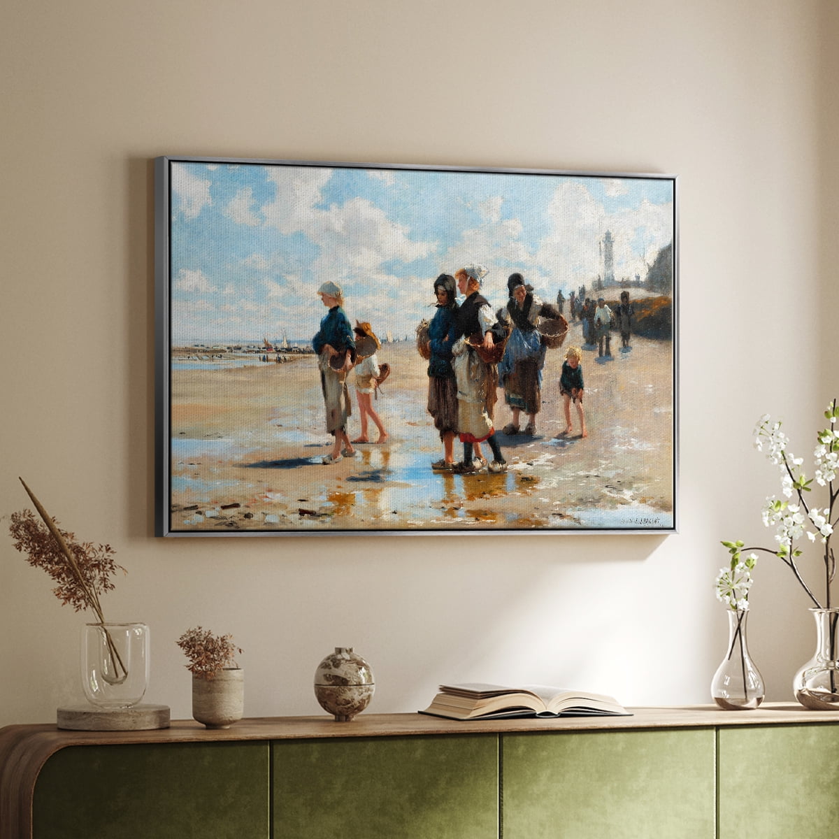 Vintage Landscape-CXII By Wexford Home Framed in Silver Wood Gallery Wrapped Canvas 17 in. x 25 in.