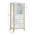 thumbnail image 6 of BarberPub Utility Cart with Storage Drawers, Tool Holders and Shelf, Salon Trolley with Lockable Wheels, 6 of 8