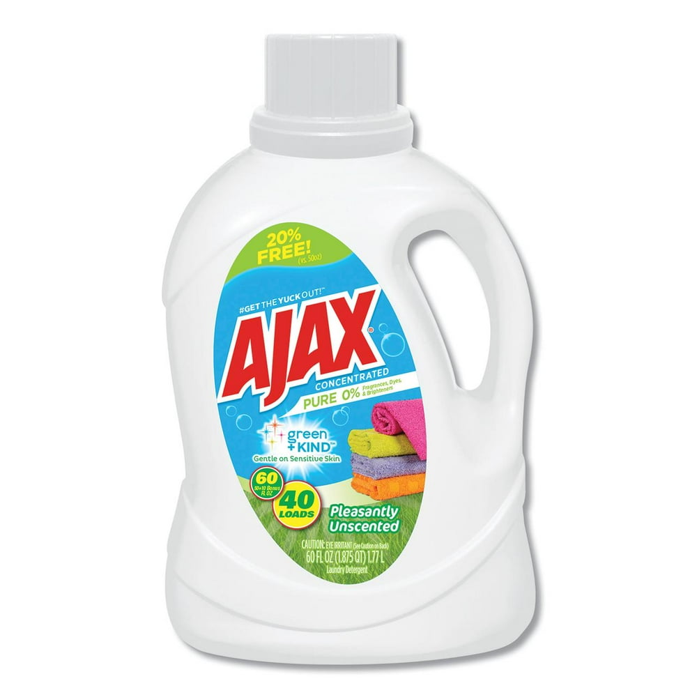 Ajax Liguie Laundry Detergent Unscented 40 Loads 60 oz Bottle 6/Carton