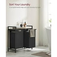 thumbnail image 4 of Boutique Home Laundry Hamper Sorter with 2 Bags, Metal Frame and Rustic Brown/Black Shelf, 4 of 7