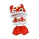 thumbnail image 5 of Conjunto de 3 piezas de ropa de peluche para juego de simulación de danza del león suave, ropa para muñecas rojo, 5 of 7