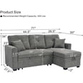 thumbnail image 2 of JERBOR Tufted Sectional Sleeper Sofa Pull Out Couch Bed - Modern Upholstered L Shaped Convertible Sofa Bed with Chaise Lounge and Storage for Living Room, 2 of 12
