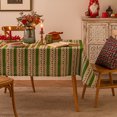 thumbnail image 1 of RV Mantel estampado Año Nuevo Decoración navideña Encaje de imitación Algodón Lino Mantel 100 * 160 cm (Verde) Rojo Verde, 1 of 5