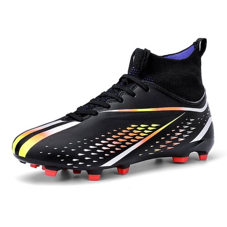 FULORIS Soccer Cleats Shoers Men Sock Football Boots Black