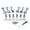 Chrome, variant on Harlang 6-Piece Guitar Tuning Pegs (3L+3R), Sealed Machine Heads Tuning Keys with Small Square Buttons for Acoustic and Electric Guitar