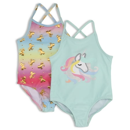

Young Hearts Toddler Girls Unicorn 2Pk Swimsuit Size 2T-4T