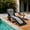 Black & Gray, variant on Pirecart 5-Position Adjustable Lounge Chair, Padded Folding Tanning Bed Chaise Lounge Chair, with Pillow, Side Pocket, Carrying Handle, Black