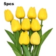 thumbnail image 2 of Trayknick 5Pcs Artificial Tulips Lifelike Realistic Plastic Faux Silk Floral Simulation for Home Yellow, 2 of 13