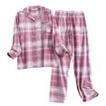 thumbnail image 4 of zaveiop Women Flannel Pajamas Set - Long Sleeve Top and Bottom - Ladies Lightweight Flannel PJs (Red1, XL), 4 of 4