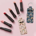 thumbnail image 5 of 2Pcs Lipstick Holder Keychain Rainbow Lip Balm Holders Elastic Diving Fabric Lipstick Keychain Portable Lipsticks Holder Flower Wreath Chapstick Sleeve Key Ring Holders for Chapstick, 5 of 8