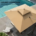 thumbnail image 6 of 11FT Square Double Top Cantilever Umbrella Outdoor 360° Rotation 6 Heights Adjustable Offset Umbrella Metal Pole Cantilever Patio Umbrella With Light, 6 of 9