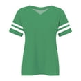 thumbnail image 4 of Delayuji Plus Size V Neck T Shirts Women Short Sleeve Tops Casual Summer Tshirts Loose Fit Tee Green Xxxxl Polyester,Spandex Short Sleeve Shirts for Women, 4 of 4