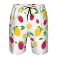 thumbnail image 3 of Balery Strawberry and Lemon Traje de Baño Estilo Hawaiano para Hombre, Shorts de Secado Rápido con Bolsillos-Medium, 3 of 6