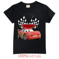 thumbnail image 3 of Camisetas de algodón para niños de Pixar Cars Lightning McQueen, camisetas casuales de dibujos animados para niños, camisetas para niños, niñas y adolescentes, 3 of 5