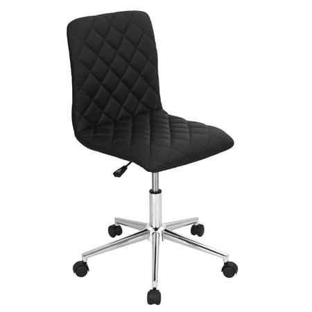 Caviar Leather - Caviar Contemporary Adjustable Office Chair in Black Faux Leather by LumiSource