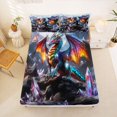 thumbnail image 5 of Homewish Magical Dragon Queen Sheets,Vintage Wildlife Queen Sheet Sets,Gray,4 Pieces,1 Flat Sheet, 1 Fitted Sheet and 2 Pillowcases, 5 of 6