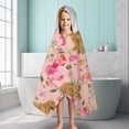 thumbnail image 6 of Golden Retriever with Flowers Hooded Bath Towel，60"x35" for Ages 3 To 12 Kids, Quick Dry Lightweight Soft Microfiber Hood Beach Towel Cover Up for Kids, 6 of 7