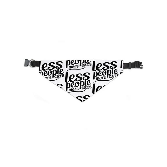 Less People More Cats Typography Bandana -Image by Shutterstock, Small