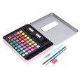 thumbnail image 3 of Juego de pigmentos de acuarela, caja de lata portátil de 48 colores brillantes, herramientas de pintura Solubles en agua de tapa dura, 3 of 5