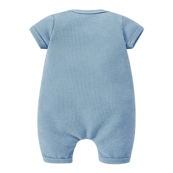 eczipvz Baby Bodysuit Baby Onesie Solid Color Cute Little Pocket Jumpsuit Baby Onesie Crawling Suit 3 to 6 Month Baby Girl (Blue, 3-6 Months)