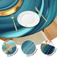 thumbnail image 4 of Blue Gold Marble Pattern Round Fitted Tablecloth with Elastic Edge,Dining Table Cover Waterproof,Outdoor Round Tablecloth for Camping,Dining,Indoor and Outdoor, 4 of 7