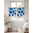 thumbnail image 3 of Blue Wave Point Sheer Curtains 2 Panels Set Retro Geometric Watercolor Dark Blue Points Sheer Window Curtains Light Filtering Rod Pocket Voile Drapes for Bedroom Living Room 52"x45", 3 of 8