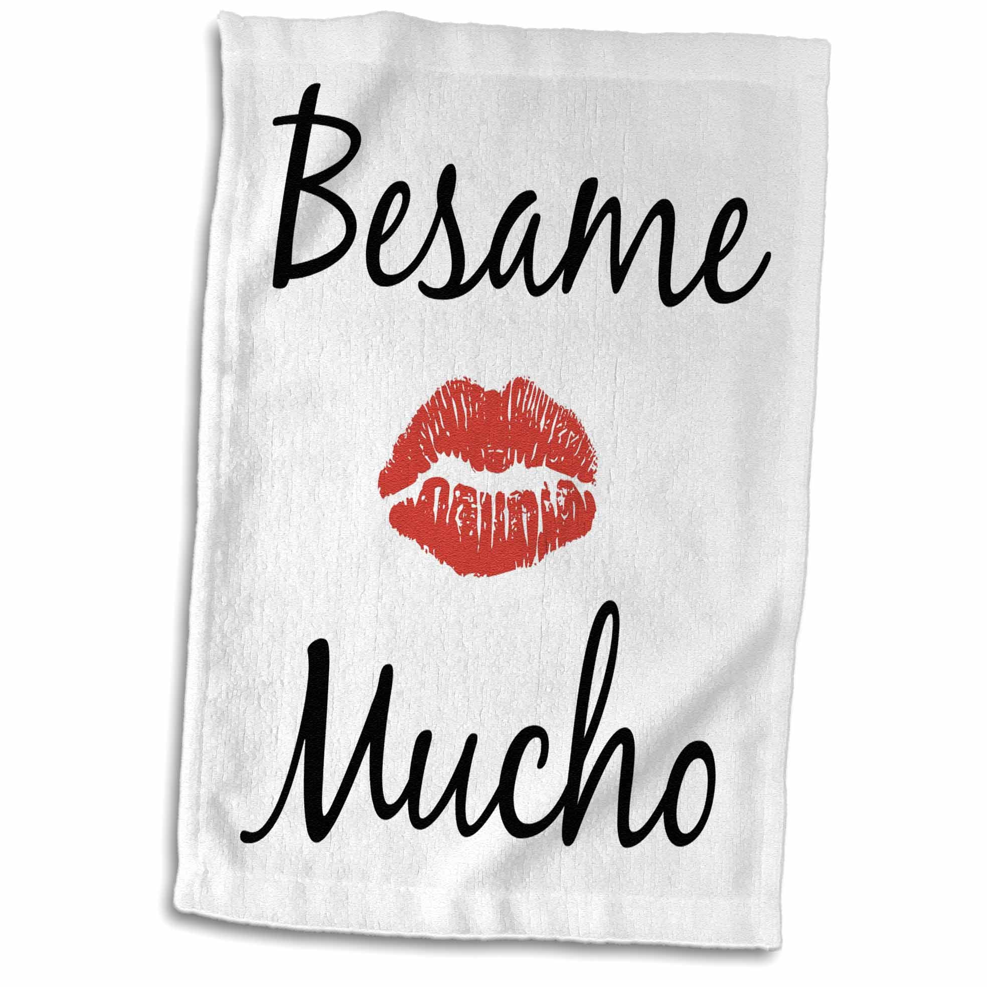 3dRose besame mucho kiss me in Spanish picture of red lips