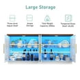 thumbnail image 2 of 66" Coffee Bar Cabinet with Adjustable Shelf & LED Light, Storage Sideboard, 4 Doors Glass Showcase,Glossy White, 2 of 8