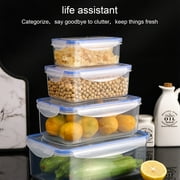 Yika Tupperware Kitchen Refrigerator Rectangular Food Container Microwave Heat Plastic Lunch Box Food Lunch Box Fruit Storage Sealed Box B
