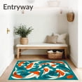 thumbnail image 3 of ODIKA 8'x10' Machine Washable Non-Slip Area Rug, Modern Fish Print Bold Colors High Traffic Rug, Orange, 101962, 3 of 7